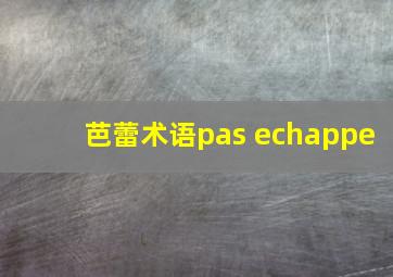 芭蕾术语pas echappe